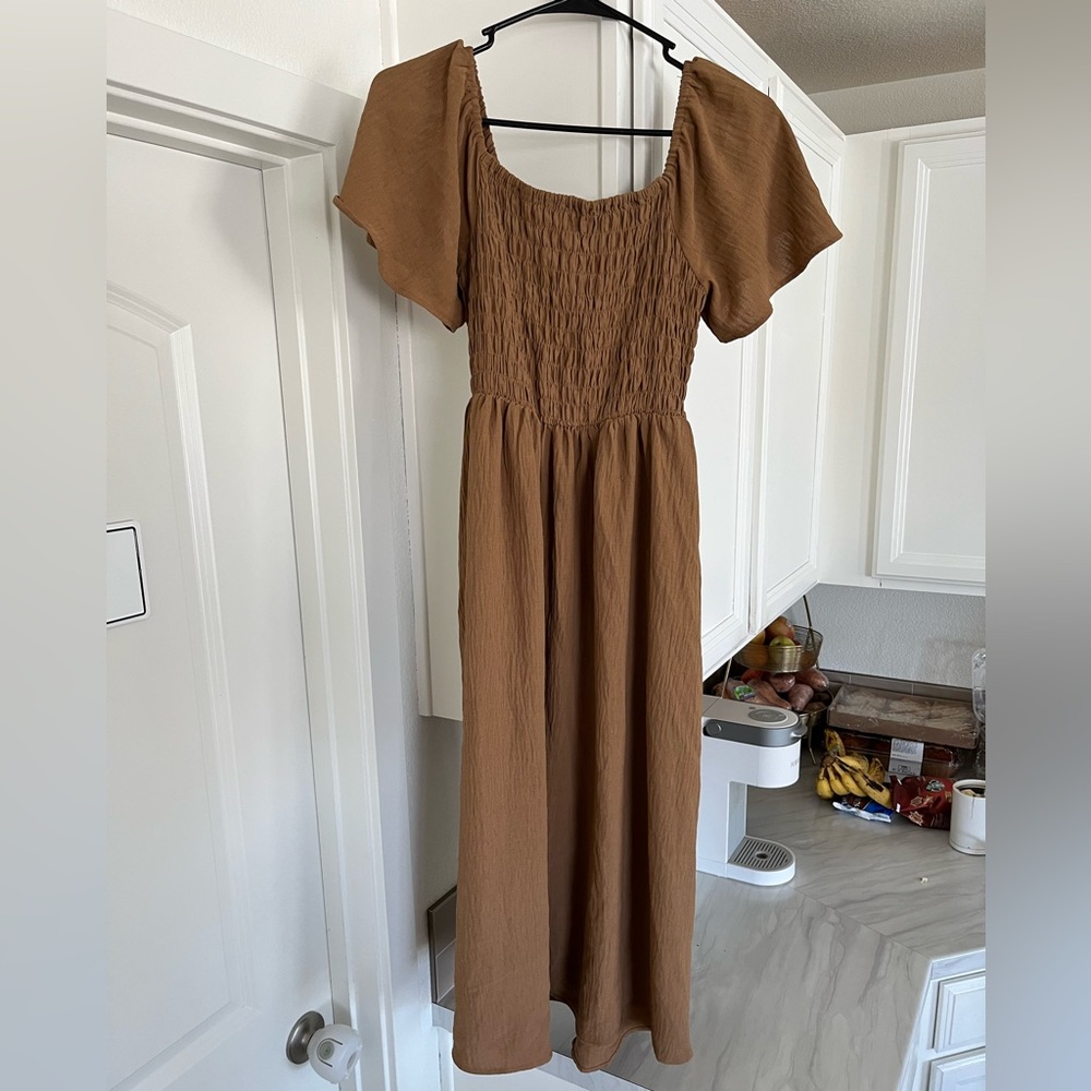 Brown MIDI Dress